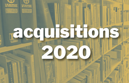 catalogue des acquisitions de la bibliothèque de l'Enssat - année 2020
